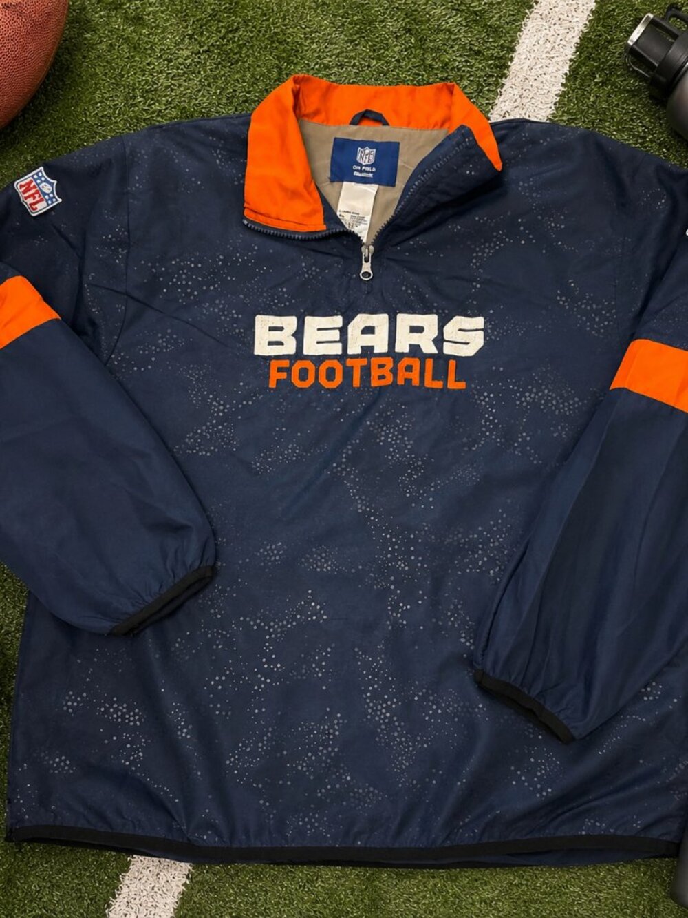 NFL On Field Reebok Chicago Bears Football Pullover Windbreaker Jacket | Youth L